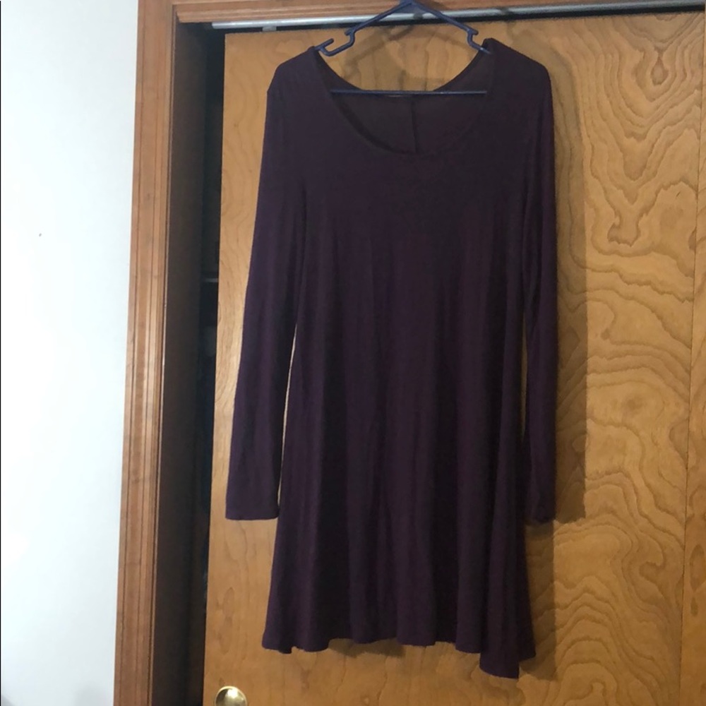 dark purple long sleeve dress